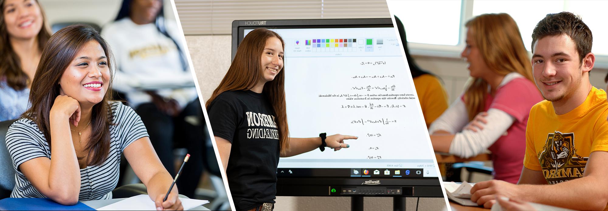 Cameron Students posing for a picture on Campus